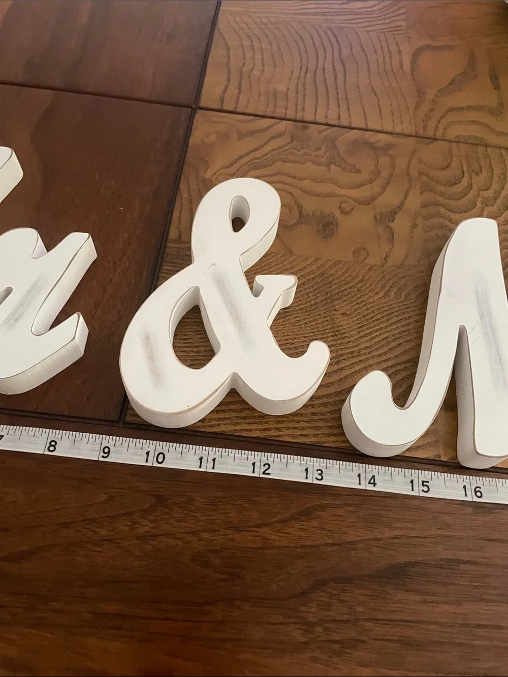 Hobby Lobby White 'Mr & Mrs' Wooden Script Signs N61